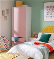 Argos Home Kids Malibu 2 Door 2 Drawer Wardrobe-Pink & White