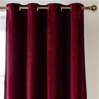 Habitat Plain Chenille Blackout Lined Thermal Curtains-Berry