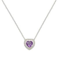 Revere Sterling Silver Amethyst Heart Pendant - February