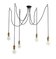 Habitat Nyos Spider 5 Light Chandelier - Black & Brass