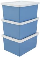 Argos Home 3 x 27L Storage Boxes - Blue