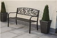 Greenhurst 2 Seater Metal Garden Bench - Black