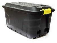 Strata 110L Heavy Duty Wheeled Plastic Storage Trunk - Black