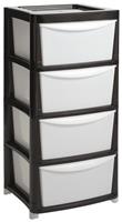 Argos Home 4 Drawer Plastic Storage Tower - Black