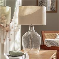 Argos Home Abas Glass Table Lamp - Clear & Cream
