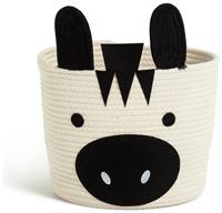 Habitat Zebra Rope Kids Storage Basket - Cream & Black