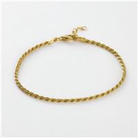 Revere Yellow Gold Plated 925 Sterling Silver Mini Rope Bracelet