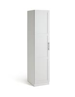 Habitat Munich Panelled 1 Door Wardrobe - White