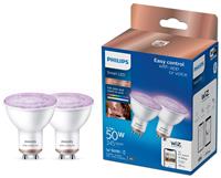 Philips WiZ GU10 Colour Smart LED Wi-Fi Bulb - 2 Pack