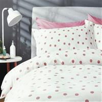 Habitat Monochrome Spot Pink Bedding Set - Double