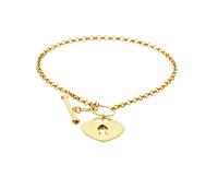 Revere 9ct Yellow Gold Heart Padlock Bracelet