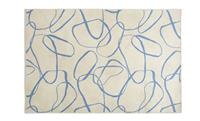 Habitat Squiggle Flatweave Rug - Cream & Blue - 120x170cm