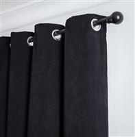 Habitat Cord striped Fully Lined Eyelet Curtains - Black