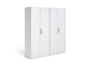 Habitat Munich Panelled 4 Door Wardrobe - White