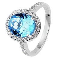 Revere Sterling Silver Cubic Zirconia Solitaire Halo Ring N