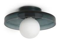 Habitat Jonna Bathroom Flush Ceiling Light -Dark Blue &Glass