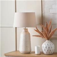 Pacific Nya Creamic Scratch Effect Table Lamp - White
