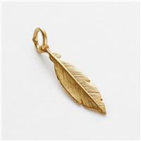 Revere Gold Plated 925 Sterling Silver Feather Charm