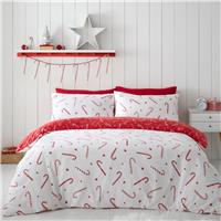 Catherine Lansfield Candy Cane White Bedding Set - Single