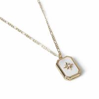 Freedom Gold Tone White Celestial Pendant Necklace