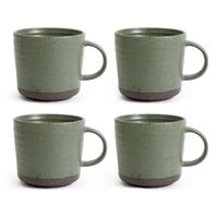 Habitat Textured Ripple Set of 4 Mugs - Sage