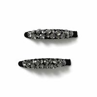 Freedom Black Crystal Hair Clips - Pack of 2