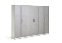 Habitat Munich Panelled 6 Door Wardrobe - Grey