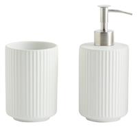 Argos Home 2 Piece Ribbed Accessory Set - White