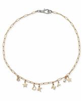 DKNY Two Tone Logo Charm Necklace
