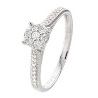 Revere 9ct White Gold 0.20ct Diamond Engagement Ring - L