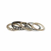 Freedom Mixed Tones Grunge Set of 5 Rings - Small