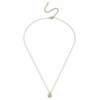 Freedom Gold Tone Disc Pendant Necklace
