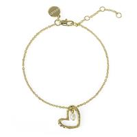 Radley 18ct Gold Plated Heart and Pearl Charm Bracelet