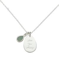 Moon & Back Sterling Silver 'Love You Always' Pendant