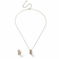Liars & Lovers Gold Plated Twist Ring and Necklace Set
