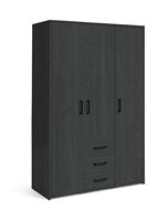 Argos Home Oslo 3 Door 3 Drawer Wardrobe - Black Oak Effect