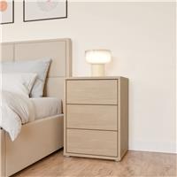 Furniture To Go Alice Springs 3 Drawer Bedside Table - Light Wood