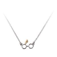 Harry Potter Gold Tone Lightning Bolt Silver Tone Glasses Pendant Necklace