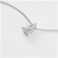 Revere 9ct White Gold Lab Grown Diamond Pear Cut Centre Stone Pendant Necklace