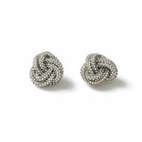 Freedom Silver Tone Crystal Knot Stud Earrings