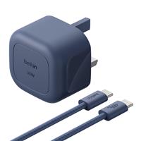 Belkin 30W USB-C PD Charger & 2m USB-C Braided Cable - Indigo