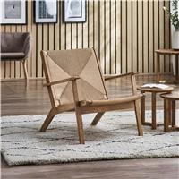 Julian Bowen Icaria Woven Wood Accent Chair Steel Feet - Brown