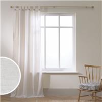 Habitat Button Non-Blackout Tab Top Voile Curtain - Natural - 140x229cm