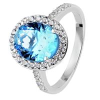 Revere Sterling Silver Cubic Zirconia Solitaire Halo Ring Q