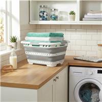 Beldray Collapsible Laundry Basket with Foldable Legs - Grey