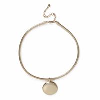 Freedom Gold Tone Clean Statement Pendant Necklace