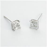 Revere 9ct White Gold 1ct Lab Grown Diamond Asscher Cut Stud Earrings