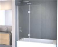 MLH Two Panel Hinged Bath Screen - Silver