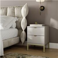 Argos Home Kyla 2 Drawer Bedside Table - Cashmere