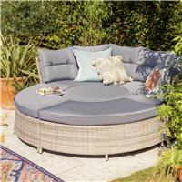Argos Home Saturn 8 Seater Rattan Garden Sofa Set - Grey